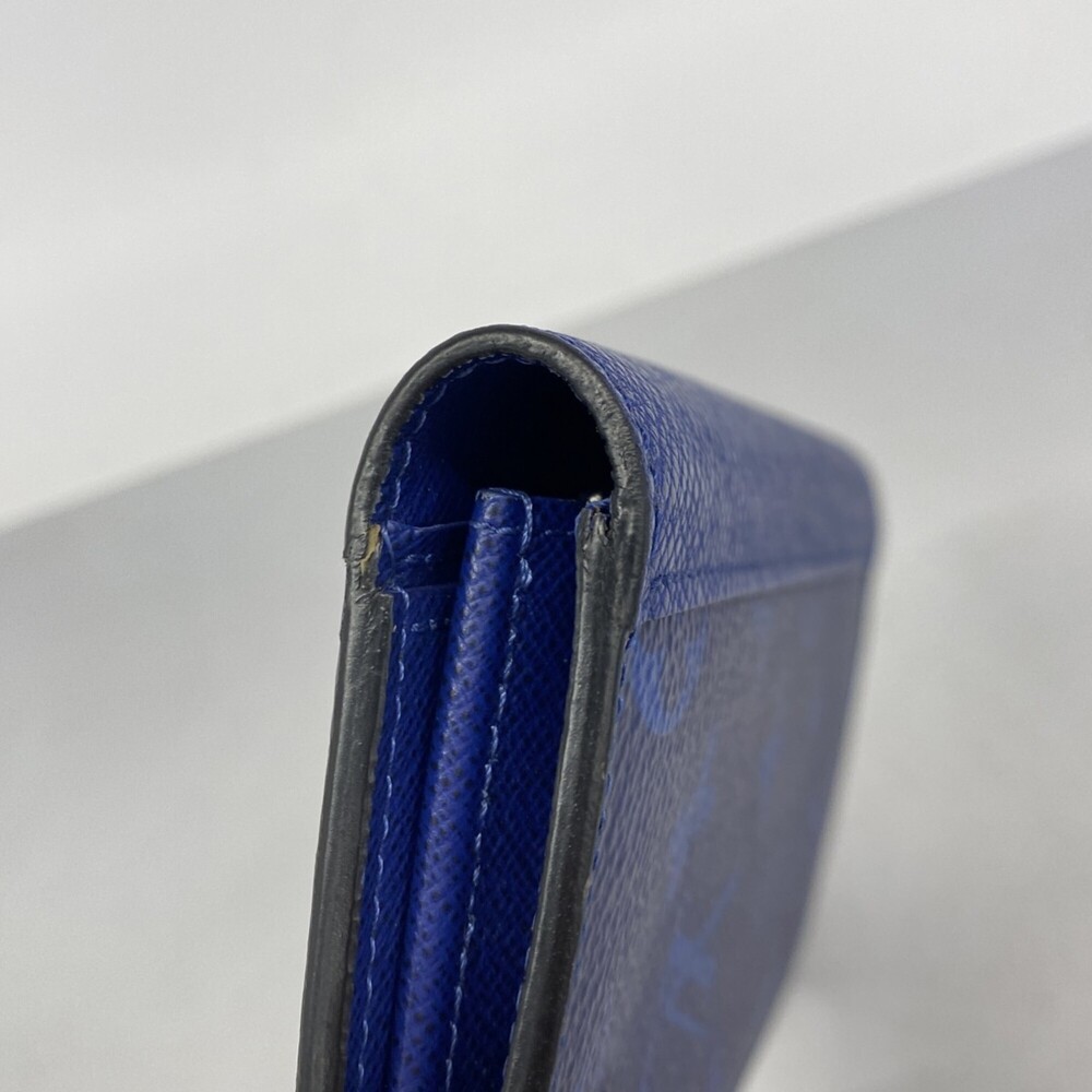 Louis Vuitton Taiga Rama Portefeuille Brazza Long Wallet M30297 Cobalt Men's - Picture 7 of 11